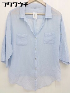 * JOURNAL STANDARD Journal Standard 7 minute sleeve shirt blouse blue lady's 