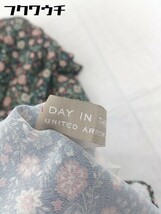 ◇ ◎ A day in the life UNITED ARROWS ベルト付 花柄 八分袖 ロング ワンピース ブラック マルチ レディース_画像4