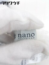 ◇ nano universe ストライプ スタンドカラー 長袖 シャツ ブラウス サイズ 38 ホワイト ブラック レディース_画像4