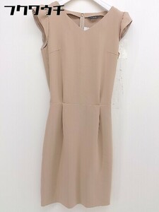 * FONCE phone se back Zip no sleeve knees height One-piece size 38 beige lady's 