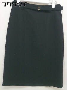 * * ICEBERG Iceberg Italy made side Zip knees height tight skirt size 40 black lady's 