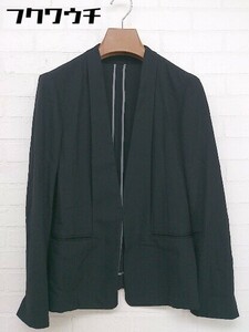 ◇ green label relaxing グリーンレーベル UNITED ARROWS 長袖 ノーカラー ジャケット サイズ38 ブラック レディース