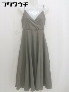 ◇ natural couture NICE CLAUP ノースリーブ 膝下丈 キャミソールワンピース サイズF グレー レディース