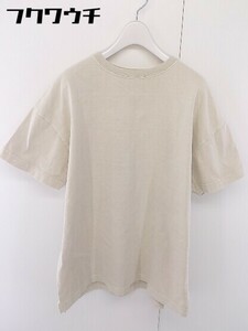 ◇ Goodwear × SENSE OF PLACE by URBAN RESEARCH サイドスリット 半袖 Tシャツ カットソー サイズF ベージュ レディース