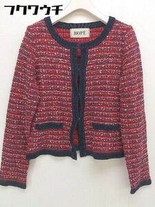 * ROPE' Rope long sleeve knitted cardigan jacket size M red group navy series lady's 