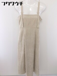 ◇ w closet ダブルクローゼット サイドジップ ロング ワンピース サイズF ベージュ レディース