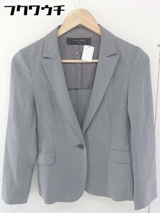 ◇ UNITED ARROWS ユナイテッドアローズ ピンストライプ シングル 長袖 ジャケット ブレザー サイズ 38 グレー レディース