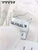 ◇ GLOBAL WORK グローバルワーク 総柄 長袖 膝下丈 ワンピース サイズL アイボリー ブラック系 レディース_画像7