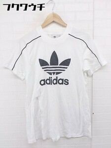 ◇ adidas アディダス トレフォイル 三つ葉 半袖 Tシャツ カットソー サイズM ホワイト ブラック レディース