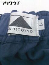 ◇ ABITOKYO アビトーキョー ノースリーブ バックジップ ウエストゴム ロング ワンピース サイズL ネイビー レディース_画像4