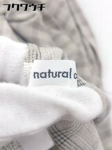 ◇ ◎ natural couture NICE CLAUP ウエストベルト付き チェック 七分袖 ロング ワンピース サイズF ベージュ系 レディース_画像6