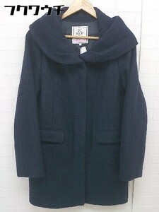 ◇ LIMITED EDITION リミテッドエディション ビックカラー ウール 長袖 コート サイズ 40 ネイビー レディース