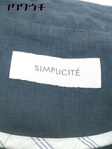 ◇ Simplicite シンプリシテェ リネン100% 2B 長袖 テーラードジャケット ネイビー レディース_画像4
