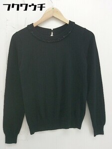 ◇ FRAMeWORK フレームワーク 装飾 ビジュー ウール ニット 長袖 セーター ブラック レディース