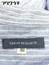 ◇ URBAN RESEARCH ストライプ スリット 長袖 スタンドカラー シャツ サイズ40 ブルー ホワイト レディース_画像6