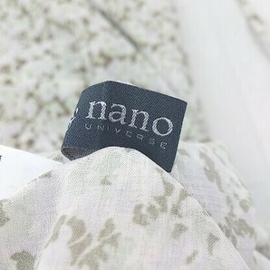 ◇ ◎ nano universe ナノ ユニバース 総柄 ノースリーブ ロング ワンピース サイズF グレー グリーン レディースの画像4