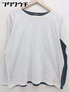 ◇ Ne-net ネネット デザイン 半袖 Tシャツ カットソー サイズ2 ホワイト ネイビー レディース