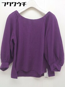 * * NOLLEY'S Nolley's tag attaching off shoru 7 minute sleeve blouse cut and sewn size 36 purple series lady's 