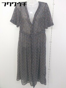 * * nitca nitca total pattern short sleeves gown cardigan size F dark gray orange series lady's 