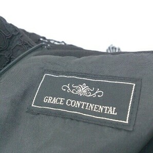 ◇ GRACE CONTINENTAL スパンコール 刺繍 ノースリーブ 膝丈 ワンピース サイズ38 ブラック レディースの画像4