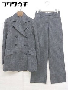 ◇ ◎ LAISSE PASSE レッセパッセ チェック ダブル パンツ ジャケット 上下 セットアップ サイズ009 グレー系 レディース