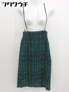 * * PROPORTION BODY DRESSING check knitted knees under height narrow skirt size S green black multi lady's 