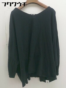 ◇ antiqua アンティカ ビッグシルエット 長袖 Tシャツ カットソー ブラック レディース