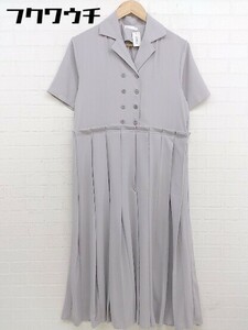 ◇ merlot plus メルロープリュス 半袖 ロング ワンピース グレー系 レディース