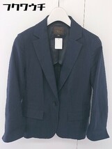 ◇ Demi-Luxe BEAMS ビームス 1B シングル リネン混 長袖 テーラード ジャケット サイズ36 ネイビー系 レディース_画像1