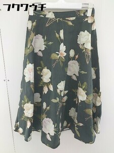 ◇ ◎ ●未使用● MOUSSY マウジー タグ付き 花柄 膝下丈 フレア スカート サイズ 1 カーキ系 レディース