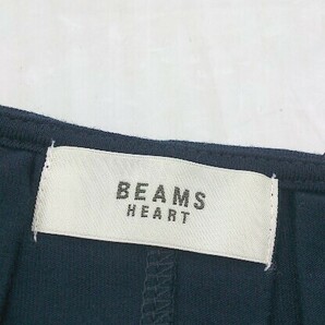 ◇ BEAMS HEART ビームス ハート フレンチスリーブ ロング ワンピース ネイビー系 レディースの画像4