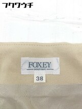 ◇ FOXEY BOUTIQUE フォクシーブティック サイドジップ 膝丈 フレア スカート サイズ38 ライトベージュ レディース_画像4