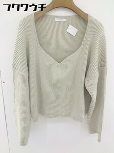 ◇ JEANASIS ジーナシス ハートネック 長袖 ニット セーター サイズ F ベージュ レディース