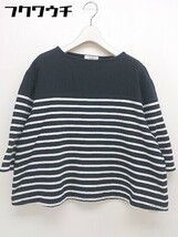 ◇ MAISON CHANTOISE メゾンシャントワーズ ボーダー 七分袖 Tシャツ カットソー サイズ 36 ブラック ホワイト レディース_画像2