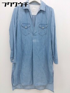 * SHIPS Ships Denim style long sleeve knees under height One-piece blue group lady's 