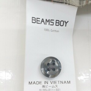 ◇ BEAMS BOY ビームス ボーイ チェック 半袖 シャツ ベージュ ブラウン レディースの画像5