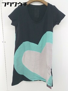 * * rienda rienda tag attaching short sleeves T-shirt cut and sewn size F black green group gray series lady's 