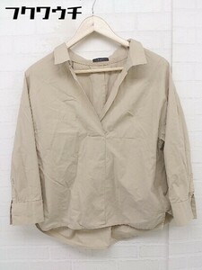 ◇ URBAN RESEARCH ROSSO 長袖 スキッパーシャツ ブラウス サイズ F ベージュ レディース