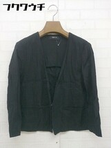 ◇ DRESSLAVE ドレスレイブ リネン混 七分袖 ジャケット サイズ38 ブラック レディース_画像1