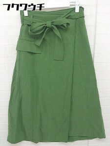 * * MOUSSY Moussy LAP to coil long flair skirt size 1 green lady's 