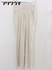 ◇ ◎ ●美品● DURAS デュラス タグ付き ニット ワイドパンツ サイズ F ライトベージュ レディース