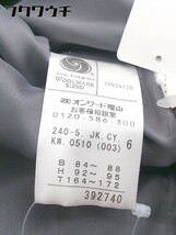 ◇ ICB アイシービー 長袖 ノーカラー ジャケット サイズ11 グレー レディース_画像6