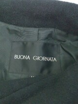 ■ ◎ BUONA GIORNATA ボナジョルナータ ウエストベルト付き 長袖 コート サイズM ブラック レディース_画像4