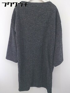 ◇ w closet ダブルクローゼット ボトルネック リブニット 長袖 膝下丈 ワンピース サイズ F ダークグレー レディース