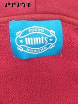 ◇ mmts マミタス ダブルジップ ロゴ 刺繍 バックプリント 長袖 パーカー サイズM レッド レディース_画像4