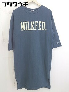 ◇ Champion チャンピオン × MILKFED. ミルクフェド 長袖 ロング ワンピース サイズM ネイビー レディース