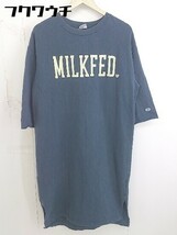 ◇ Champion チャンピオン × MILKFED. ミルクフェド 長袖 ロング ワンピース サイズM ネイビー レディース_画像2