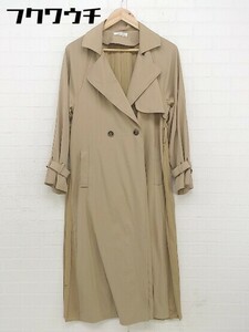 ◇ ◎ natural couture ナチュラルクチュール 切替 プリーツ 長袖 コート サイズF ベージュ系 レディース