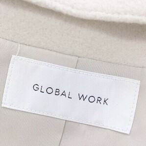 ■ GLOBAL WORK グローバルワーク 2way ジップアップ フード ジャケット コート サイズM ベージュ系 レディースの画像6