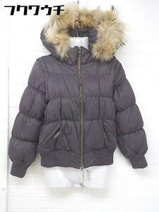 * Kumikyoku k Miki .k2WAY Chinese racoon fur long sleeve down jacket size S2 dark brown lady's 